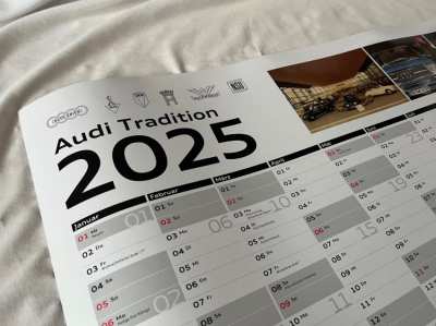 Wall calendar 2025, original Audi calendar ca.0,70m x 1,00m Very Large