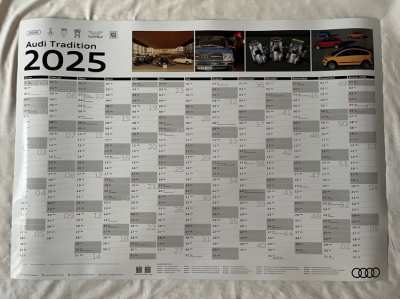 Wall calendar 2025, original Audi calendar ca. 0,70m x 1,00m