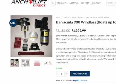 Anchorlift 1000W Windlass NEW made in Norway